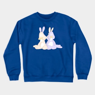 Victory Peace Rabbits Peach & Lilac Crewneck Sweatshirt